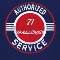 Authorized Service 1971 DODGE CHALLENGER Distressed Look Dark T Shirt