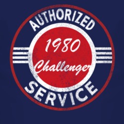 Authorized Service 1980 Dodge Challenger Distressed Look Dark T Shirt