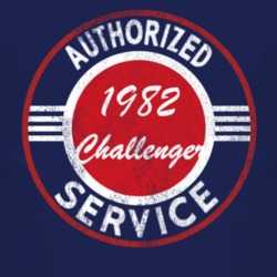 Authorized Service 1982 Dodge Challenger Distressed Look Dark T Shirt