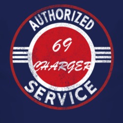 Authorized Service 1969 DODGE CHARGER Distressed Look Dark T Shirt