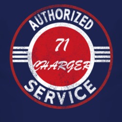 Authorized Service 1971 DODGE CHARGER Distressed Look Dark T Shirt
