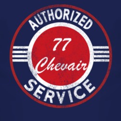 Authorized Service 1977 Chevy Chevair Distressed Look Dark T Shirt