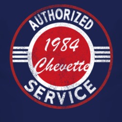 Authorized Service 1984 Chevy Chevette Distressed Look Dark T Shirt