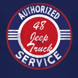Authorized Service 1948 Willys Jeep Truck Distressed Look Dark T Shirt