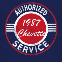 Authorized Service 1987 Chevy Chevette Distressed Look Dark T Shirt