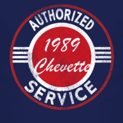 Authorized Service 1989 Chevy Chevette Distressed Look Dark T Shirt