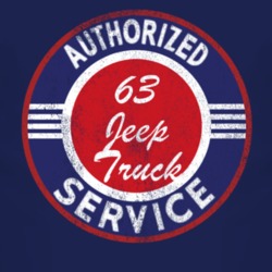 Authorized Service 1963 Willys Jeep Truck Distressed Look Dark T Shirt