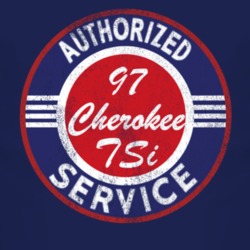 Authorized Service 1997 Grand Cherokee TSi Distressed Look Dark T Shir