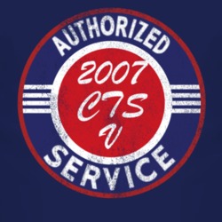 Authorized Service 2007 Cadillac CTS V Distressed Look Dark T Shirt