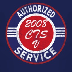 Authorized Service 2008 Cadillac CTS V Distressed Look Dark T Shirt