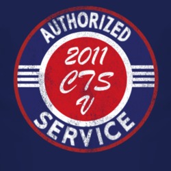 Authorized Service 2011 Cadillac CTS V Distressed Look Dark T Shirt
