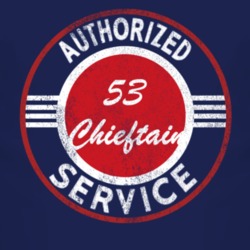Authorized Service 1953 Pontiac Chieftain Distressed Look Dark T Shirt