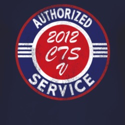 Authorized Service 2012 Cadillac CTS V Distressed Look Dark T Shirt