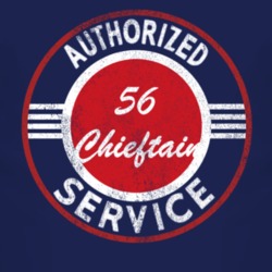 Authorized Service 1956 Pontiac Chieftain Distressed Look Dark T Shirt