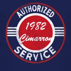 Authorized Service 1982 Cadillac Cimarron Distressed Look Dark T Shirt