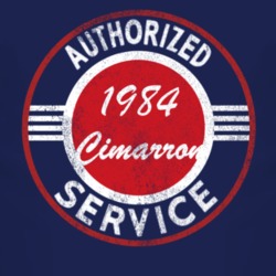Authorized Service 1984 Cadillac Cimarron Distressed Look Dark T Shirt