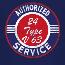 Authorized Service 1924 Cadillac Type V 63 Distressed Look Dark T Shir