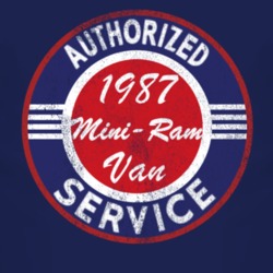 Authorized Service 1987 Dodge Mini-Ram Van Distressed Look Dark T Shir
