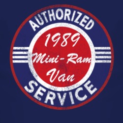 Authorized Service 1989 Dodge Mini-Ram Van Distressed Look Dark T Shir
