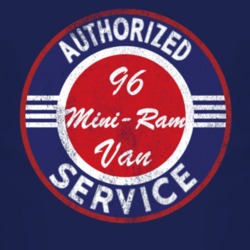 Authorized Service 1996 Dodge Mini-Ram Van Distressed Look Dark T Shir