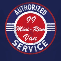 Authorized Service 1999 Dodge Mini-Ram Van Distressed Look Dark T Shir