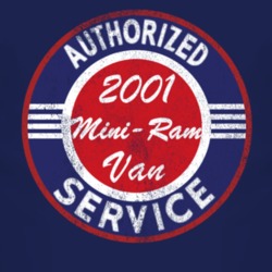 Authorized Service 2001 Dodge Mini-Ram Van Distressed Look Dark T Shir