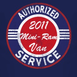 Authorized Service 2011 Dodge Mini-Ram Van Distressed Look Dark T Shir