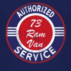 Authorized Service 1973 Dodge Ram Van Distressed Look Dark T Shirt