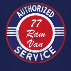 Authorized Service 1977 Dodge Ram Van Distressed Look Dark T Shirt