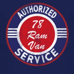 Authorized Service 1978 Dodge Ram Van Distressed Look Dark T Shirt