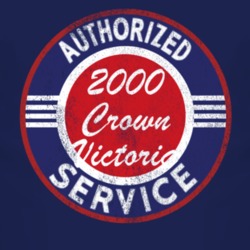 Authorized Service 2000 Crown Victoria Distressed Look Dark T Shirt