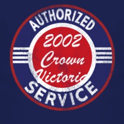 Authorized Service 2002 Crown Victoria Distressed Look Dark T Shirt