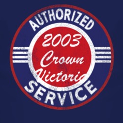 Authorized Service 2003 Crown Victoria Distressed Look Dark T Shirt