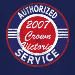 Authorized Service 2007 Crown Victoria Distressed Look Dark T Shirt