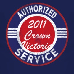Authorized Service 2011 Crown Victoria Distressed Look Dark T Shirt