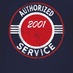 Authorized Service 2001 Classic Distressed Look Dark T Shirt
