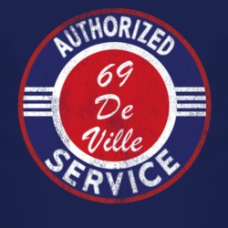 Authorized Service 1969 Cadillac De Ville Distressed Look Dark T Shirt