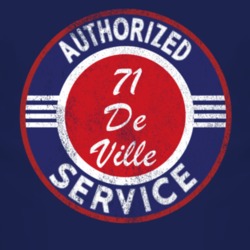 Authorized Service 1971 Cadillac De Ville Distressed Look Dark T Shirt