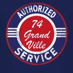 Authorized Service 1974 Pontiac Grand Ville Distressed Look Dark T Shi