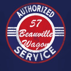 Authorized Service 1957 Chevy Beauville Wagon Distressed Look Dark T S