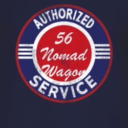 Authorized Service 1956 Chevy Nomad Wagon Distressed Look Dark T Shirt