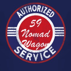 Authorized Service 1959 Chevy Nomad Wagon Distressed Look Dark T Shirt
