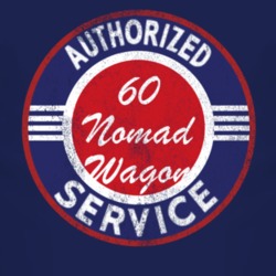 Authorized Service 1960 Chevy Nomad Wagon Distressed Look Dark T Shirt