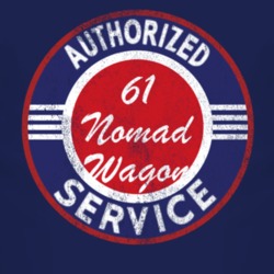 Authorized Service 1961 Chevy Nomad Wagon Distressed Look Dark T Shirt