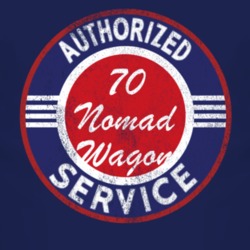 Authorized Service 1970 Chevy Nomad Wagon Distressed Look Dark T Shirt