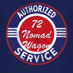 Authorized Service 1972 Chevy Nomad Wagon Distressed Look Dark T Shirt