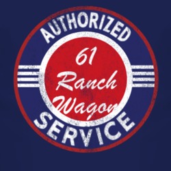 Authorized Service 1961 Ranch Wagon Distressed Look Dark T Shirt
