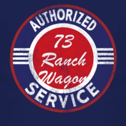 Authorized Service 1973 Ranch Wagon Distressed Look Dark T Shirt