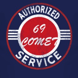 Authorized Service 1969 MERCURY COMET Distressed Look Dark T Shirt