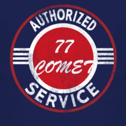 Authorized Service 1977 MERCURY COMET Distressed Look Dark T Shirt